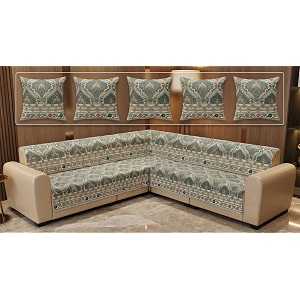 Luxury Sofa Cover L Shape 5 Seater