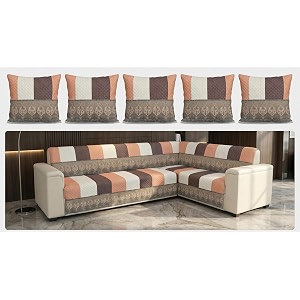 Luxury Sofa Cover L Shape 5 Seater