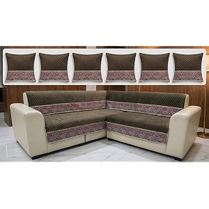 Luxury Sofa Cover L Shape 6 Seater