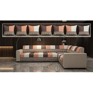 Luxury Sofa Cover L Shape 7 Seater