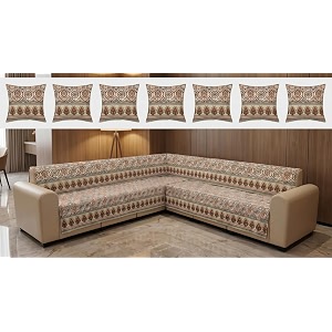 Luxury Sofa Cover L Shape 7 Seater