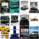 Luxury Sports Car Poster Set of 12 | Porsche, BMW, Mustang, Mercedes, Aston Martin, Dodge, Audi, McLaren & More | Aesthetic Wall Art Prints for Car Lovers, Garage, Office, Bedroom Décor Photographic Paper