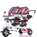 Luxury Tandem Strollers Tricycle Metal Twin Stroller Extended Awning Storage Basket Baby Carriage Portable Baby Stroller