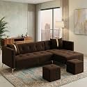 Luxvivo 6 Seater Fabric RHS L Shape