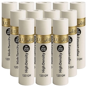 dotted 10 inch high density spun pre-filter 5 micron pp spun cartridge compatible for 10 inch pre-filter housing of all water purifier  pack of 12 spun filter 120 gram