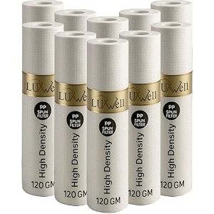 dotted 10 inch high density spun pre-filter 5 micron pp spun cartridge compatible for 10 inch pre-filter housing of all water purifier  pack of 10 spun filter 120 gram