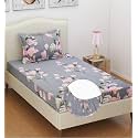 Luxyry Trends Cotton All Round Elastic Fitted Bedsheets with 1 Pillow Cover|Single Mattress Bed Breathable| Longlasting | Supersoft Size - 36 x 72 + 6 inches (Color -Pink Grey)
