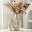 Lvases Snuggle Hollow Ceramic Vase of 2, Boho Nordic Modern Home Decor Vase