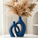 Lvases Snuggle Hollow Ceramic Vase of 2, Modern Minimalist Decorative Vases