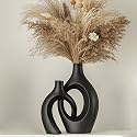Lvases Snuggle Hollow Ceramic Vase Set of 2 for Modern Boho Home Decor