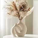 Lvases Snuggle Hollow Ceramic Vase Set of 2, Boho Tabletop Home Decor Vases