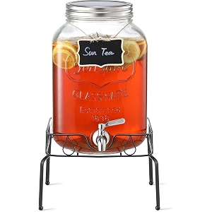 glass beverage drinks dispenser  ideal for parties and gifts  5liter black stand
