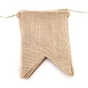 LWR CRAFTS Burlap Bunting Banner Swallow-Tailed Flags 15 Pieces 15 feet