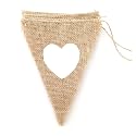 LWR CRAFTS Burlap Bunting Banner Triangle Heart 13 Pieces 10 feet