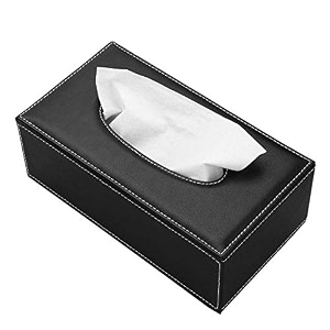 lwvax rectangular tissue paper box holder pu leather facial tissue holder for home office car hotel - rectangular tissue paper dispenser - 23x12x85 cm - black leather