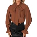 LYANER Women39s Bow Tie Neck Business Work