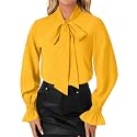 LYANER Women39s Bow Tie Neck Business Work