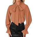 LYANER Women39s Bow Tie Neck Business Work