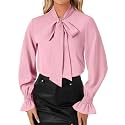 LYANER Women39s Bow Tie Neck Business Work