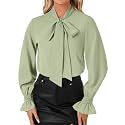 LYANER Women39s Bow Tie Neck Business Work
