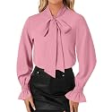 LYANER Women39s Bow Tie Neck Business Work