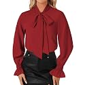 LYANER Women39s Bow Tie Neck Business Work