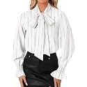 LYANER Women39s Bow Tie Neck Business Work