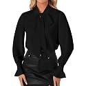 LYANER Women39s Bow Tie Neck Business Work