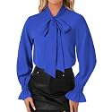 LYANER Women39s Bow Tie Neck Business Work