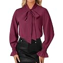 LYANER Women39s Bow Tie Neck Business Work