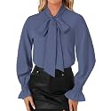 LYANER Women39s Bow Tie Neck Business Work