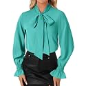 LYANER Women39s Bow Tie Neck Business Work