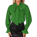 LYANER Women39s Bow Tie Neck Business Work