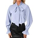 LYANER Women39s Bow Tie Neck Business Work