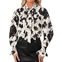 LYANER Women39s Bow Tie Neck Business Work