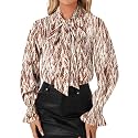 LYANER Women39s Bow Tie Neck Business Work