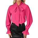 LYANER Women39s Bow Tie Neck Business Work