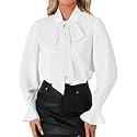 LYANER Womens Bow Tie Neck Business Work