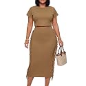 LYANER Women's Fringe Casual 2 Piece Outfits
