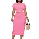 LYANER Women's Fringe Casual 2 Piece Outfits