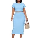 LYANER Women's Fringe Casual 2 Piece Outfits