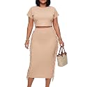 LYANER Women's Fringe Casual 2 Piece Outfits