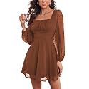 LYANER Women39s Polka Dots Square Neck A