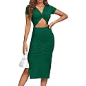 LYANER Women39s Twist Front Cut Out Split
