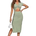 LYANER Women39s Twist Front Cut Out Split