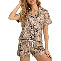 LYCY Womens Pajamas Set Floral Print, Soft Pajamas for Women Shorts Set, Summer Button Down 2 piece Women Pjs