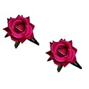 LYF5STAR Handmade Artificial Rose Flower Tiktok Hairpin | Bridal Hair Accessories | Artificial Rose Hair pin | Stylish and Elegant Hair Accessories for Women &amp; Girls | Pack of 2