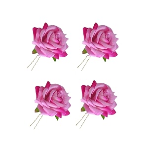 lyf5star handmade pack of 4 baby pink rose floral juda pin for women elegant rose wedding hair accessories traditional indian hair accessories for women amp girls pack of 4