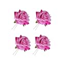 LYF5STAR Handmade PACK OF 4 Baby Pink Rose Floral Juda Pin For Women| Elegant Rose Wedding Hair Accessories |Traditional Indian Hair Accessories for Women &amp; Girls |Pack Of 4