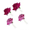 LYF5STAR Handmade PACK OF 4 Baby Pink &amp; Dark Pink Rose Floral Juda Pin For Women| Elegant Rose Wedding Hair Accessories |Traditional Indian Hair Accessories for Women &amp; Girls |Pack Of 4